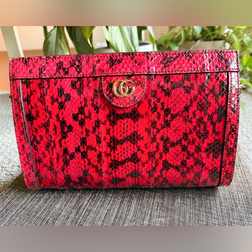 Gucci Ophidia Red Python Shoulder Bag - Picture 2 of 11